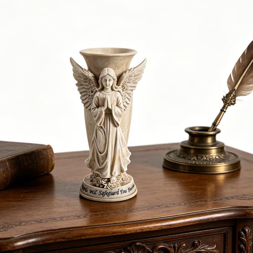 Vase funéraire ange Toyvian pour tombe, support résistant aux intempéries - 7