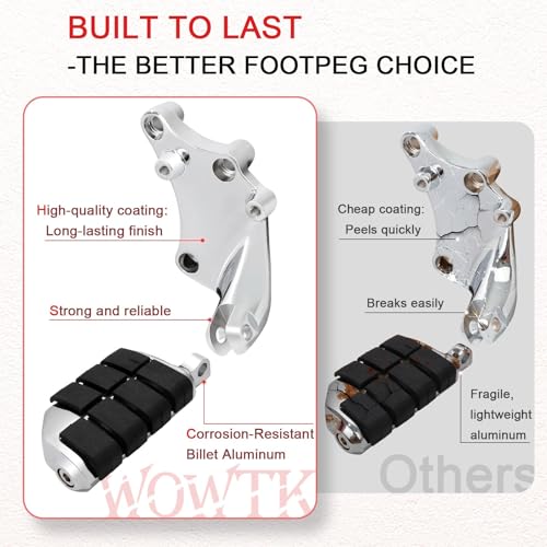 Image of Rear Passenger Footpegs Foot Rests Pedal Mount Fits for Harley Sportster 883 1200 2014-2022,Chrome