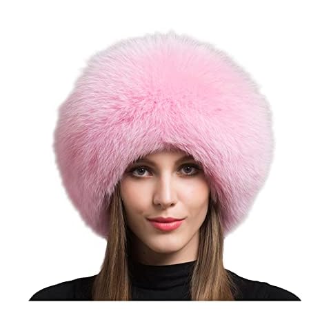 Acrawnni Womens Faux Fur Russian Thick Warm Headband Winter Warm Skiing Cap Fluffy Earwarmer Earmuff Hat (Pink, One Size) Cover