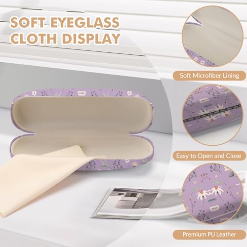 Image of Glasses Case Hard Shell,Portable Protective Eyeglasses Case, Eyeglass Holder Box with Cleaning Cloth, for men women