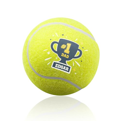 Made in Gift Pack de Tres Pelotas de Tenis/pádel Personalizadas Disponible en Color Amarillo y Rosa, Personalizable con Nombre o el Texto Que Quieras (Trofeo)
