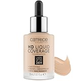 CATRICE HD Liquid Coverage Foundation 010 Light Beige – Hohe Deckkraft ohne Maskeneffekt – Ultra-leichte, flüssige Textur – Samtig-mattes Finish – Make-up Vegan – 30 ml