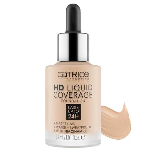 CATRICE HD Liquid Coverage Foundation 010 Light Beige – Hohe Deckkraft ohne Maskeneffekt – Ultra-leichte, flüssige Textur – Samtig-mattes Finish – Make-up Vegan – 30 ml