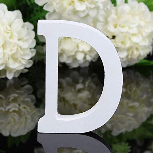 AUONY Decorative Wooden Alphabet Letters Table Sign Hanging Wall Letters for Children Kids Bedroom Wedding Birthday Party Home Decor (D)