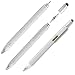 Jiulyning 6-in-1 Multifunction Tool Pen Ruler, Spirit Level, Ballpoint Pen, Stylus, Flat Head or Phillips Screwdriver | Perfect Novelty Gift for Men