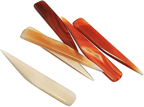 Longdex Burnisher 3.15Inch/8cm Polishing Agate Knife for Gold and Sliver Scraping Knife