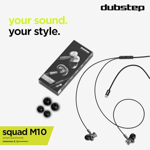 Image of Dubstep Squad M10 with X-Bass Technology, 10mm Dynamic Drivers in-Ear Type C Wired Earphones with Mic Compatible with Samsung, Oneplus, Xiaomi, Redmi, Vivo, Oppo & All Type C Phones - Stirling Silver