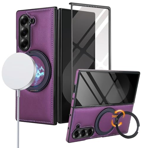 Protection intégrale Samsung Galaxy Z Fold 5 étui magnétique violet