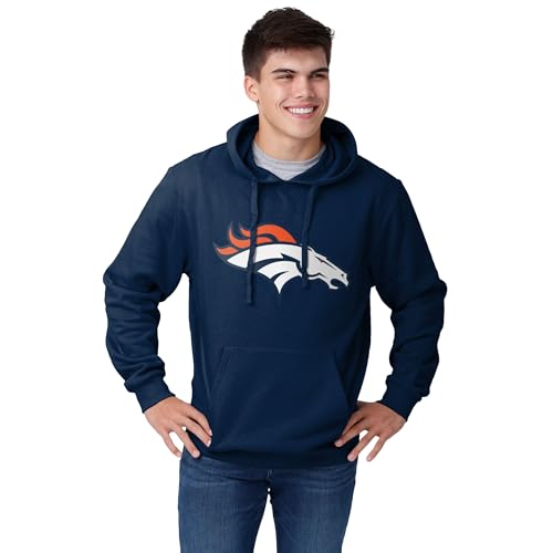 FOCO Denver Broncos NFL Mens Solid Team Logo Hoodie - S