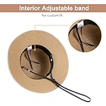 Beach Sun Hats for Women - Wide Brim Straw Womens Summer Hat with Wind Lanyard Roll Up, Foldable Beach Hat UV Protection - Image 4