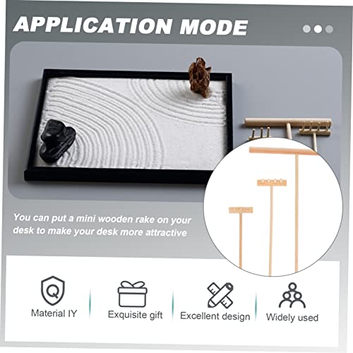 KALLORY 3 Peças Acessórios De Mesa De Areia Ancinho De Meditação Zen Ferramentas De Jardim Ancinho A