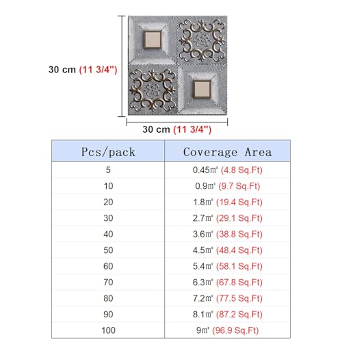 Panel decorativo para techo de 70 x 70 cm impermeable para baño y comedor en pack de 100 8