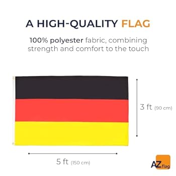 Drapeau Allemand - 150x90 Cm - Grand Drapeau Allemagne Polyester