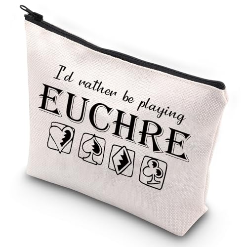 G2TUP Euchre Player Makeup Bag - Card Game Gift Pouch
