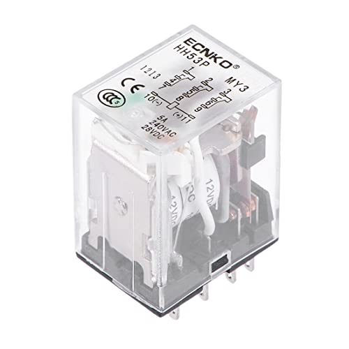 Tool parts HH53P DC 12V Coil 3P3T 11 Pins Electromagnetic Power Relay for Green LED