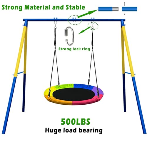 Bemerfors SWING SET 500Lbs Saucer Swing With Frame thumb #1