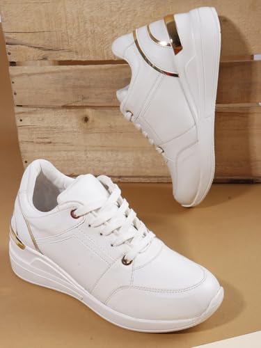 Image of Vendoz Women Casual High Heel Sneakers I Cushioned Insole I All Day Comfortable I Lightweight and Stylish Shoes for Girls CNV7062