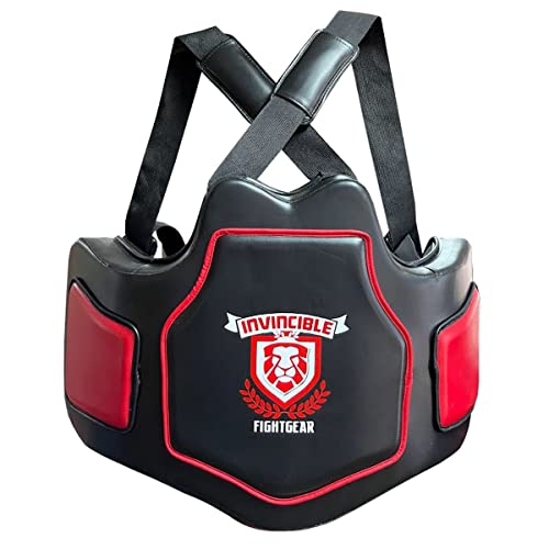 Heavy-Duty Body Protector for Boxing, MMA, Kickboxing, Muay Thai - Premium Coaching/Training Gear - Sleek Black Design