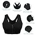 Women's Zip Front Sports Bra - Wireless, Padded, Post-Surgery, Racerback, Workout & Yoga Bra Top 2 Pack