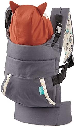 Infantino Cuddle Up Carrier - Ergonomic Fox-Themed face-in Front Carry and Back Carry with Removable Character Hood for Infants and Toddlers 12-40 lbs