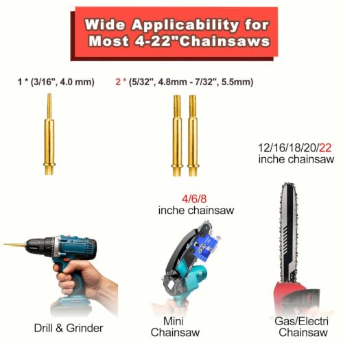 Image of Portable Chainsaw Sharpener Jig Kit, Hand Crank Sharpening Tool with 3 Sharpening Burrs Cleaning Brush, Chain Saw Blade Sharpener Accessories for Electric Chainsaw, Gardening