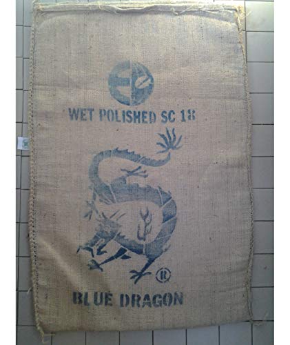 Mokaor - Bolsas de yute de café de 70 x 100 cm, bolsa de tela YUta, regalos de jardín, decoración (diseño - Blue Dragon)