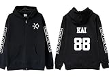 babyhealthy Kpop EXO Hoodie Baekhyun Chen Tao Sehun Black Long Sleeve Sweater Jacket M
