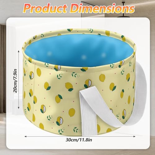 GEEHUA Foldable Bucket for Soaking Feet, Portable Foot Bath Tub Spa Basin Yellow Footbath Bucket for Travel Home Pedicure Outdoor Camping/Wash Face Vegetables Fruits(Yellow)