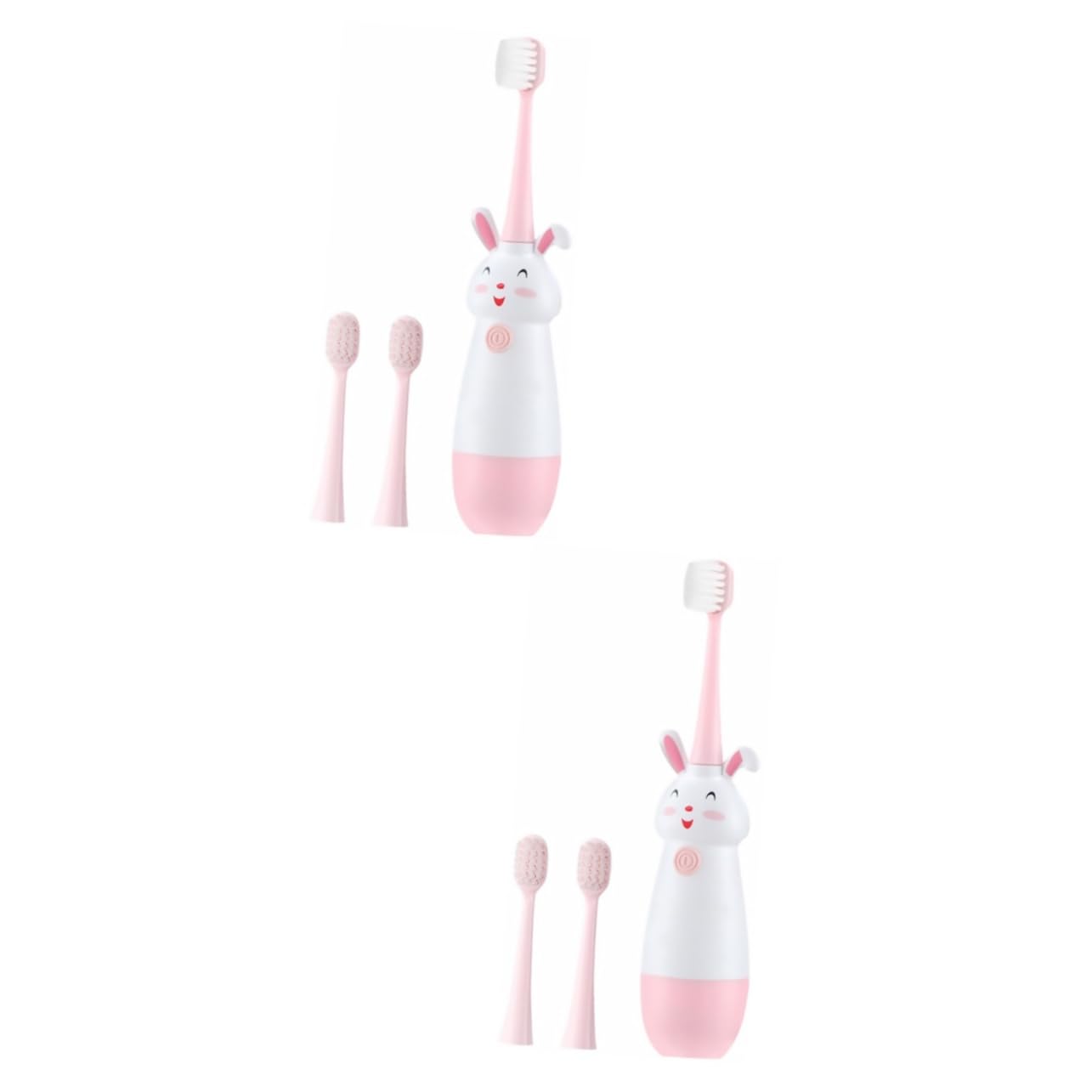 Beaupretty 3 Juegos Cepillo Eléctrico Infantil Vibrante con Diseño de Dibujos Animados Mango Antideslizante y Cabezales de Repuesto Recargable por USB para Uso Casa y Viaje Color Rosa para