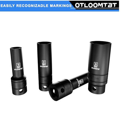 OTLOOMTBT 14-Piece 1/2-Inch Super-Rugged and Durable Impact Socket Set, Well-Made Industrial Grade Thicker Metric Deep Sockets & Socket Sets with Drill Socket Adapter 1/2 Drive, exceed than ANSI by OTLOOMTBT - Image 4