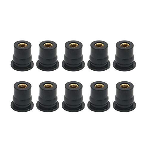 withoutFJY-WINDSCREEN, M6 Rubber Well Nuts Windshield Fairing Cowl 6mm 1/2" Wellnuts Universal Windscreen Well Nut Screws Accessories (Color : 100pcs)