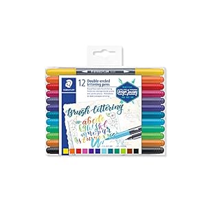 Caneta Ponta Dupla, Staedtler, Brush Lettering, 3004 TB12 02, 12 Cores
