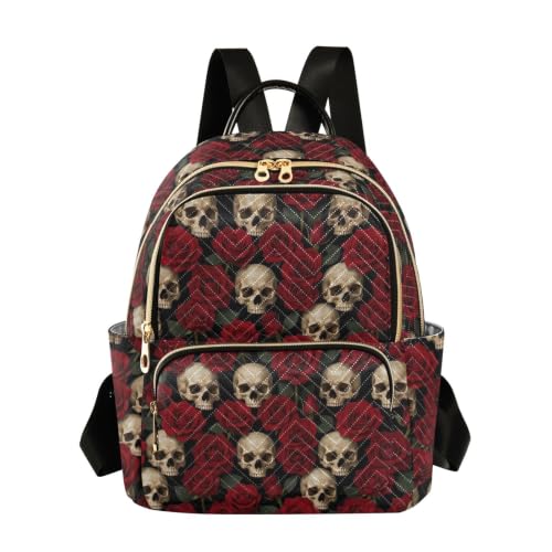 Sac à dos Red Rose Skull Gothic léger et adapté aux morphologies S-M