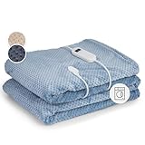 UNE MINUTERIE AUTOMATIQUE : La minuterie automatique de la couverture chauffante 2 places sans fil est pratique car elle s'éteint automatiquement, de sorte que cette electric blanket ne surconsomme pas et n'ayez pas une facture d'électricité salée.