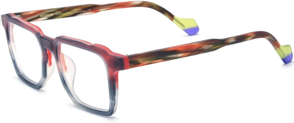 HEPIDEM Multicolor Acetate Glasses Frame Men Vintage Square Eyeglasses Optical Spectacles 9269