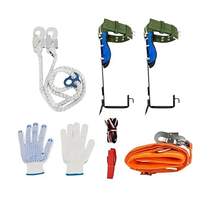SOKDNHF Tree Climbing Spike Set, Safety Belt Straps Tree Climbing Tool Kits with Sharp and Hard Stainless Steel Claws, Adjustable Tree Climbing Tool for Mountaineering, Tree Climbing, Indoor Climbing
