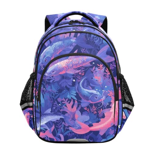 Sac à dos enfant poisson koi - Cartable scolaire 3-12 ans - Sac de voyage pour tout-petits