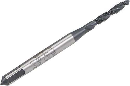 Miniatura 3 de uxcell M2 x 0.4 espiral flauta rosca, rosca métrica máquina HSS revestimiento de nitruración HSS, vástago redondo con extremo cuadrado, tolerancia