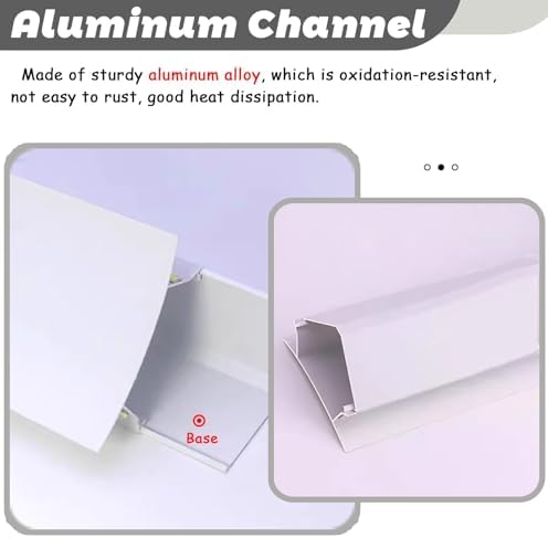 Crown Moulding LED Light Diffuser for Indirect Lighting - Baseboard, Wall Corner, Ceiling - Flexible Profile for Bedroom/Theater - Available in 1m, 2m, 3m (6ft)