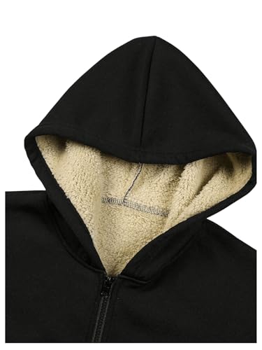 SOLY HUX Men's Fleece Hooded Jacket Star Print Zip Up Long Sleeve Warm Coat Outerwear3