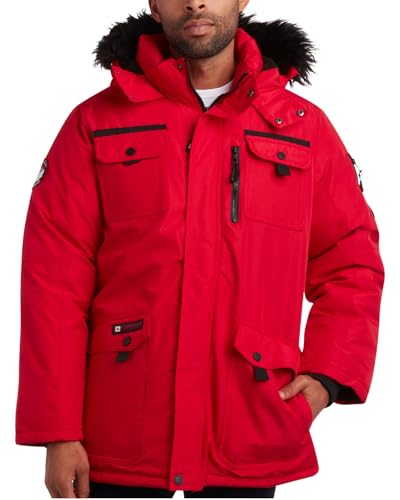 Image of CANADA WEATHER GEAR Mens Winter Parka Jacket - Heavyweight Water & Wind Resistant Insulated Ski Jacket Puffer Coat Outerwear