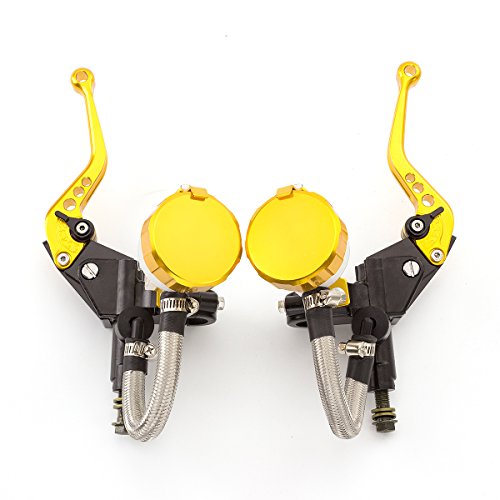 Rzmmotor RZM-US-MY007 Universal 7/8 Inch 22Mm Motorcycle Cnc Master Cylinder Dual Hydraulic Brake Clutch Levers Kit Reservoir Pump For 125Cc-500Cc Motorcycles/Sport Bike/Street Bike/Scooter thumb #3
