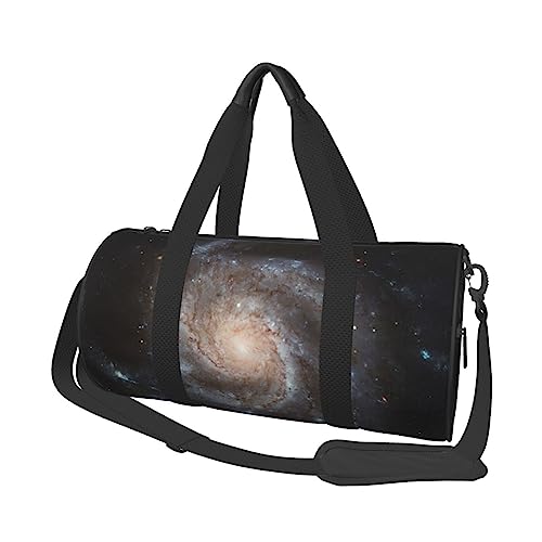 Sac de voyage rond galaxie spirale pour gym et fitness noir