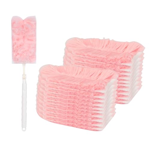 Cozary 20 Pezzi Piumini Catturapolvere, con 1 Manici Telescopici, Kit per Spolverare Elettrostatico, Cattura polvere 360° di peli animali, polvere e allergeni, per Scuola, Ufficio, Casa