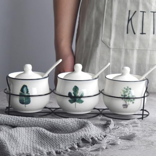 Tarros de cerámica elegantes para condimentos con un diseño sofisticado 4