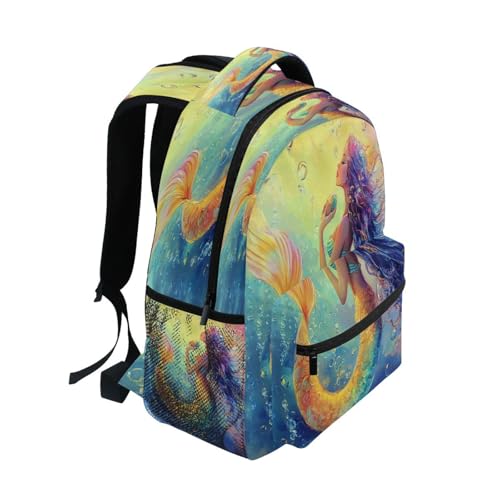 Dussdil Beautiful Cute Mermaid (7) Kids Backpack School Backpacks for Boys Girls 16 IN Book Back Pack Bag Casual Travel Daypack with Adjustable Shoulder Strap Zipper2