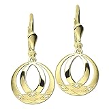 GoldDream Pendientes de oro blanco oriental con circonita 333 de oro amarillo GDO5653Y