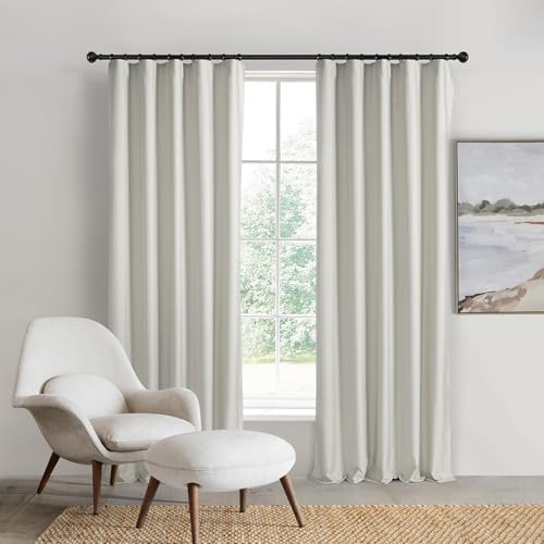 Sherwood Home Orlando 100% Blockout Multi Header Curtain Set - 225 x 223cm Twin Pack Blackout Curtains Thermal Insulated & Room Darkening Versatile Hanging Curtain Panel for Window & Drapes - Mist