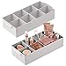 Produktbild mDesign 2er-Set Kosmetik Organizer  dekorative Box mit 8 Fächern zur Medikamenten- und Kosmetikaufbewahrung  praktische Ablage für Nagellack, Lippenstift & Co. auf Waschtisch oder Kommode  grau