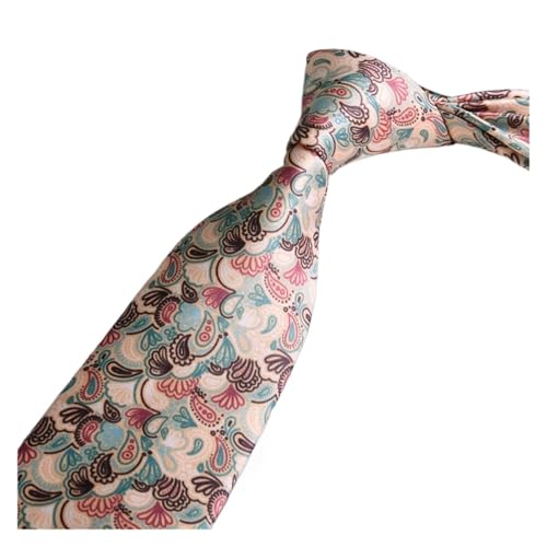 DJSKLDF Corbatas de Hombre Corbatas de seda clásicas for hombre, corbata Floral 8cm con flores for boda, reunión negocios, estampado para Bodas(1)